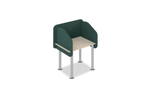 Student Carrel Desk with Acoustic Sides Forest Green