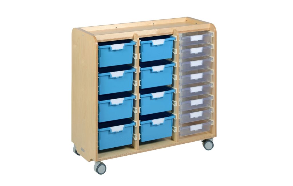 School Tray Storage Unit for Classrooms 3 Bay