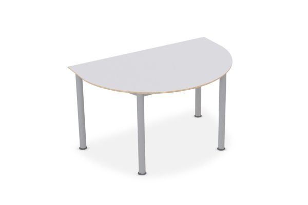 School Table Semicircle White