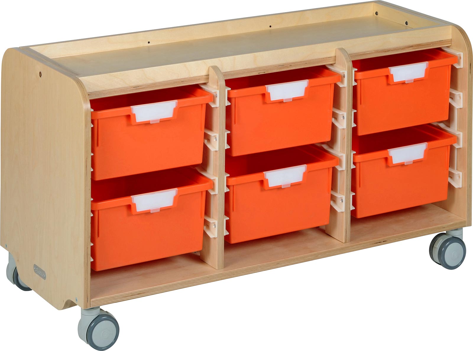 Glide & Tilt Tote-Tray Storage 4 Bay - Learning Spaces Global