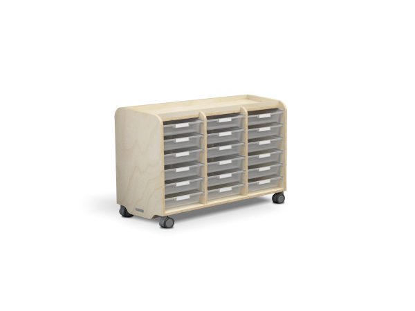 3 Bay tote tray birch storage
