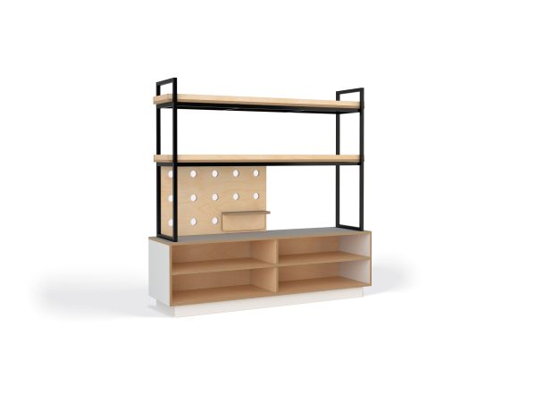 Storage Shelving with Open 2 Tier steel frame shelving - 5 Bay - Image 3