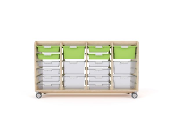 Glide & Tilt Tote-Tray Storage 4 Bay