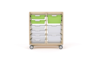 Glide & Tilt Tray Storage Trolley - 2 Bay
