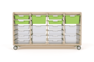 Glide & Tilt Tray Storage Trolley - 4 Bay