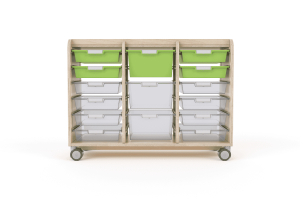 Glide & Tilt Tray Storage Trolley - 3 Bay