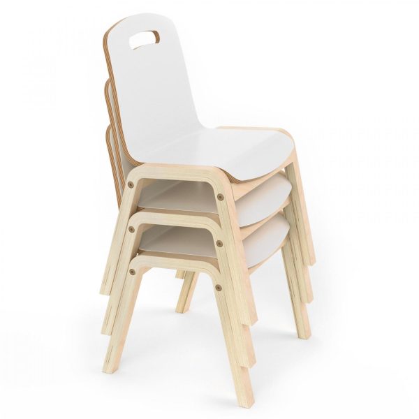Starship Scandinavian Chair white stack