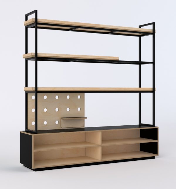 Storage Shelving with Open 3 Tier steel frame shelving - Image 2