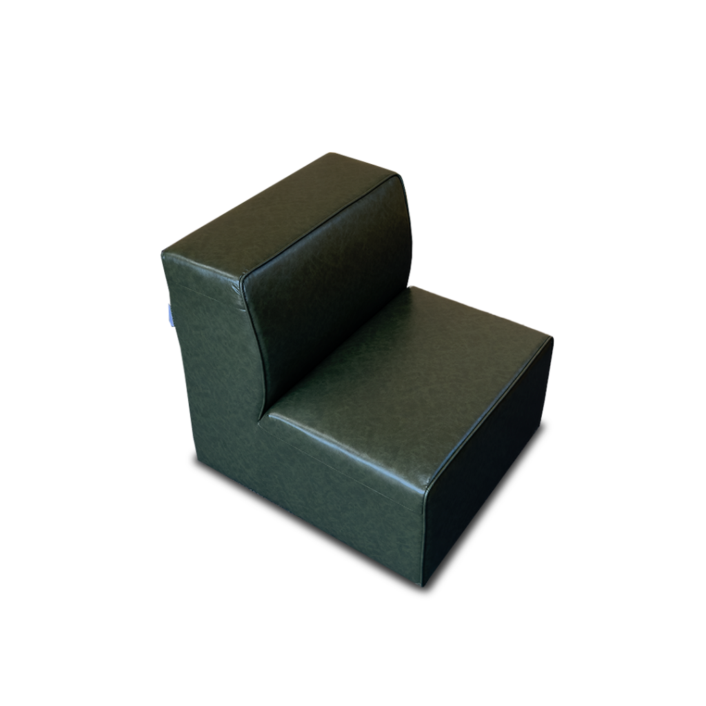 Willow Single Sofa Forest Green (Angled View)